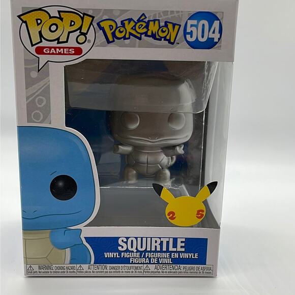 Funko Pop! Games Pokemon Squirtle (Metallic) Vinyl #504 Figure - Picture 5 of 7